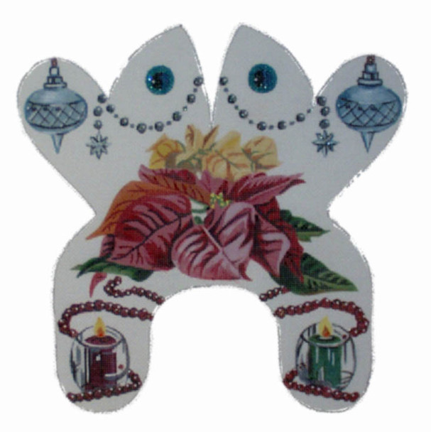FR-30 Poinsettia Frog Large, 13 Mesh Needlepoint Of Back Bay (The Collection Designs)