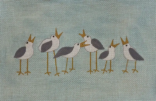 KN18 Chirping Birds 9"x 6" 18 Mesh Katie Nelligan Design