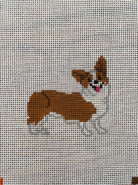 FD30 HM ELIZABETH’S CORGI COMPANION 2 2.5” x 3” on 18 Mesh Froopy Designs