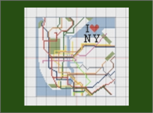 Miniature NY Subway 4.5 inches x 4.5 inches 18 Mesh Evelyn Designs