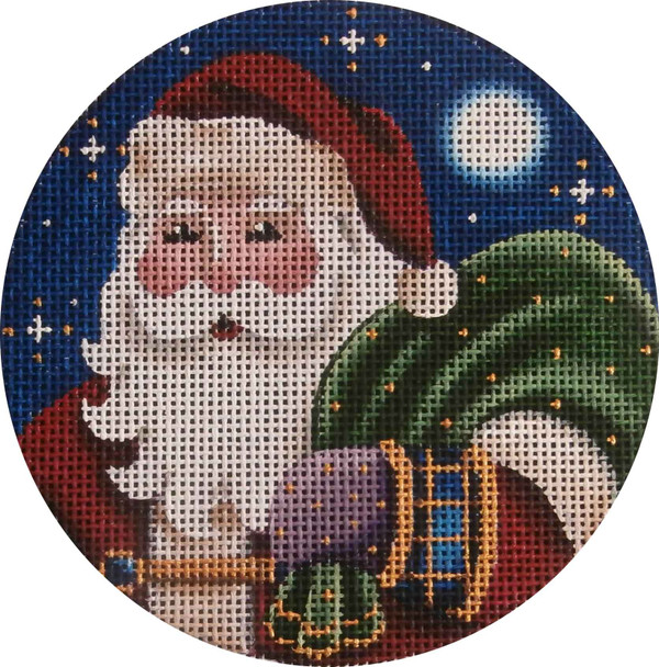 1047a Santa 4" Round 13 Mesh Rebecca Wood Designs!