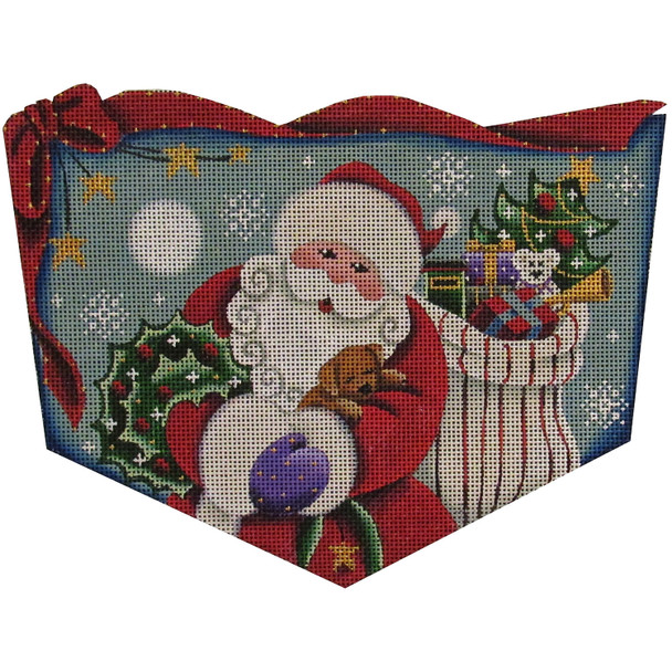 1472a Santa’s Puppy 8" x 11" 13 Mesh Rebecca Wood Designs!