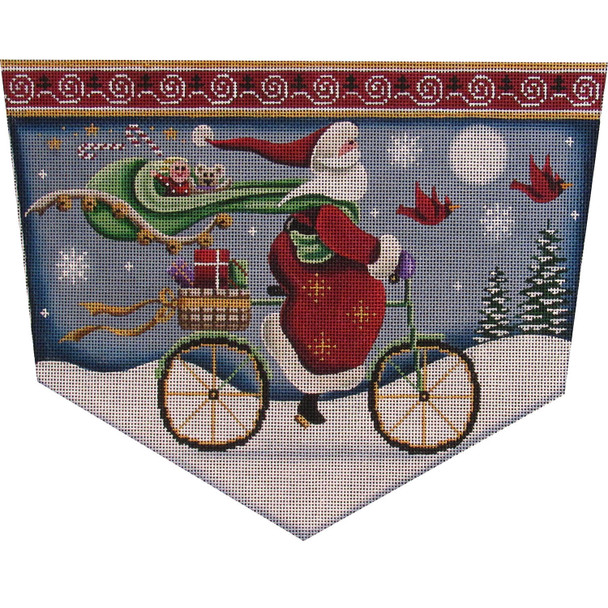 1479b Bicycle Santa 8.5 x 11 13 Mesh Rebecca Wood Designs!