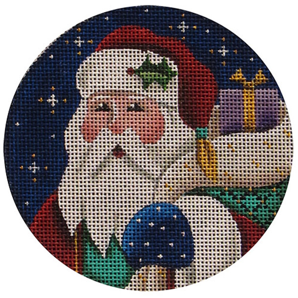 1057a Father Christmas 4" Round 18 Mesh Rebecca Wood Designs!