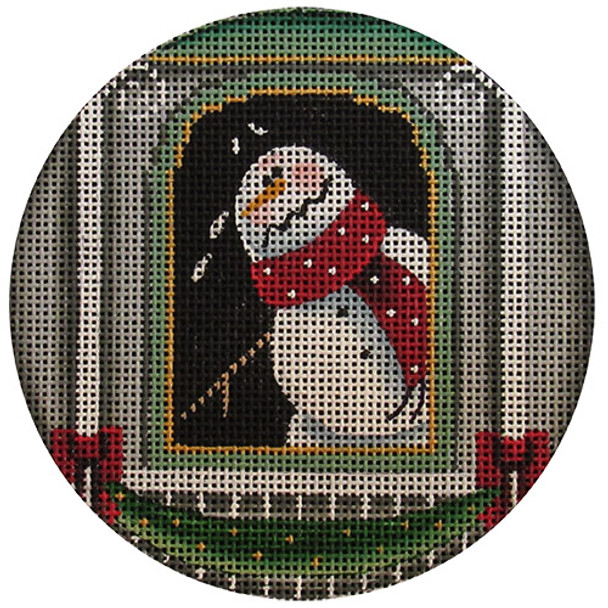 1054e Let Me Out! Snowman 4" Round 18 Mesh Rebecca Wood Designs!