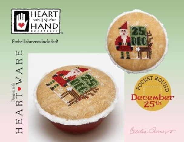 Pocket Round - December 25th 34W x 34H by Heart In Hand Needleart 22-2568 YT