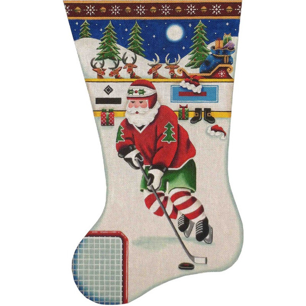 389g Hockey Santa 11 x 19 13 Mesh Rebecca Wood Designs !