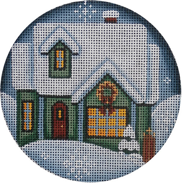 1053c Green cottage 4" Round 18 Mesh Rebecca Wood Designs!