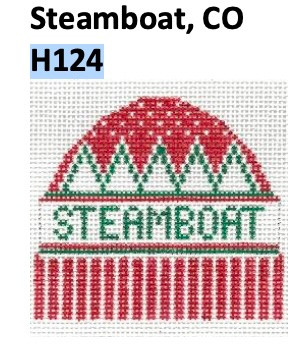 Steamboat, Colorado Hat 3.5" x 4" 18 Mesh Doolittle Stitchery H124