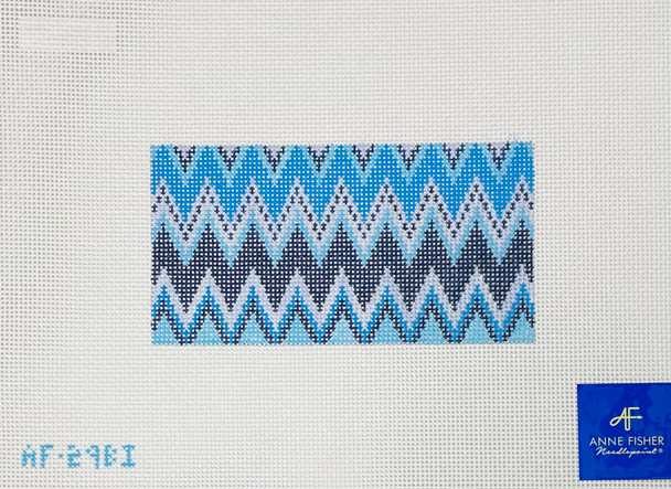 AF29BI	Blue ZigZag 3'x 6" 14 Mesh Anne Fisher Needlepoint, llc