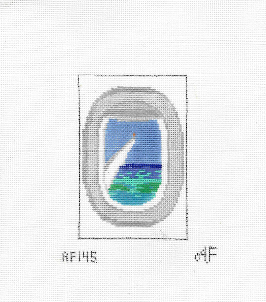AF145 Airplane Window Passport Cover Insert 18  Mesh Anne Fisher Needlepoint, llc