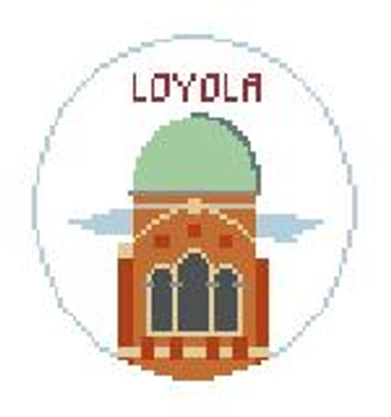 BT951 Loyola U, Chicago 4" Diameter 18 Mesh Kathy Schenkel Designs