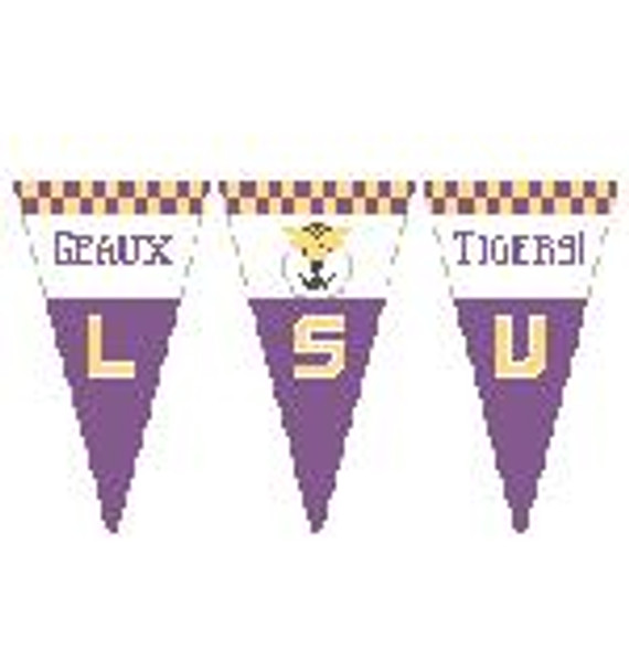 PE129 LSU Pennant Kathy Schenkel Designs