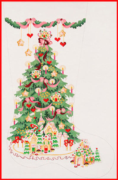 CS-179 Gingerbread Tree - pink ribbons 18 Mesh 23" TALL Strictly Christmas  !