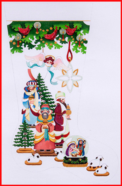 CS-123 Under the Tree Wisemen snowglobe (nativity) on toe 18 Mesh 23" TALL Strictly Christmas!