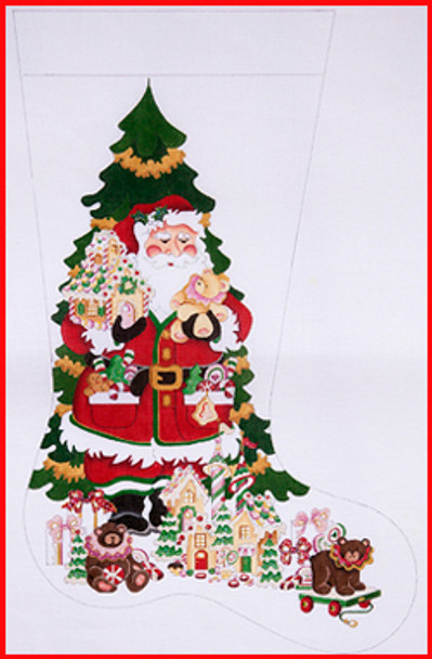 CS-420 Santa, Gingerbread house, toys candy in pockets 18 Mesh 23" TALL Strictly Christmas!