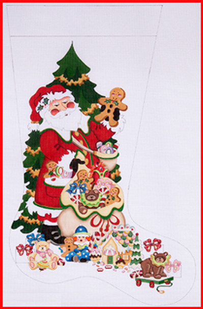 CS-422 Santa holding gingerbread man w/bag 18 Mesh 23" TALL Strictly Christmas!