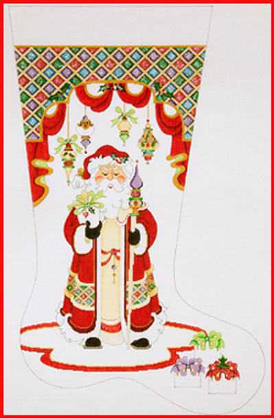 CS-384 Santa w/long coat, staff & diamond top 18 Mesh Strictly Christmas!