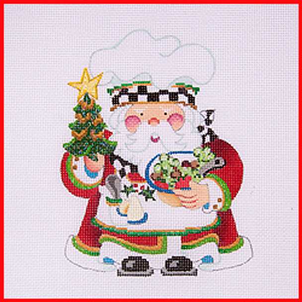 COSA-59 Tree, apron & chef hat - Chef Santa 5 1/2" to 6" tall 18 Mesh SQUATTY SANTA Strictly Christmas