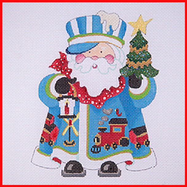 COSA-17 Tree & lantern (w/conductor hat) - blue coat w/train6" to 7 1/2" tall18 Mesh SQUATTY SANTA Strictly Christmas