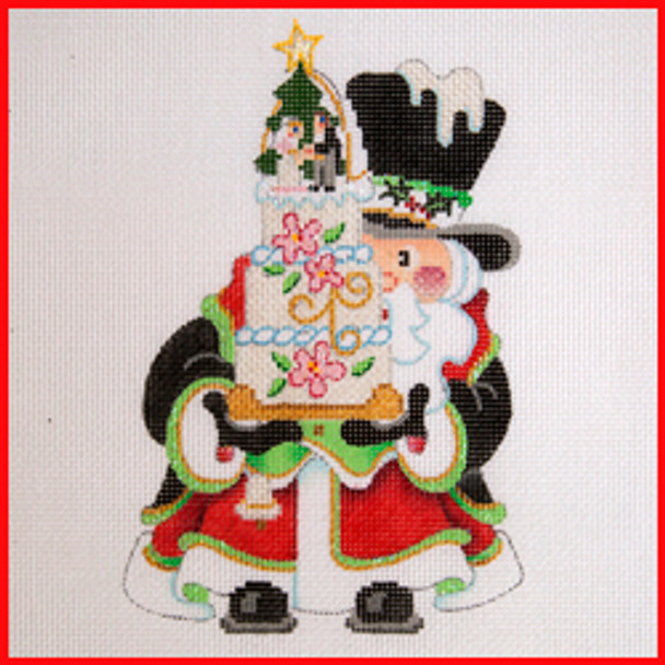 COCS-02 Wedding Cake 6 1/2" x 4 1/2" 18 Mesh CELEBRATING SANTA Strictly Christmas