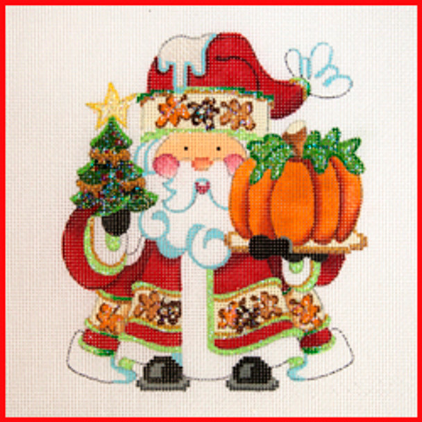 COCS-09 Pumpkin 6" x 5" 18 Mesh CELEBRATING SANTA Strictly Christmas