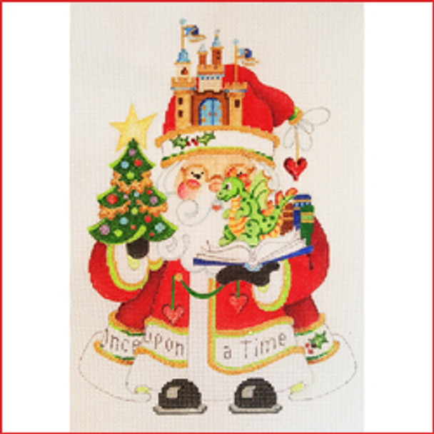 COCS-26 Once Upon A Time ( reading books) 8 1/2" x 6" 18 Mesh CELEBRATING SANTA Strictly Christmas