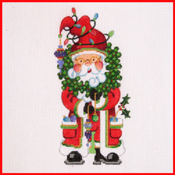 COKR-02  Wreath and lights 6 1/2" x 3 1/2" 18 Mesh KRINGLE SANTA Strictly Christmas