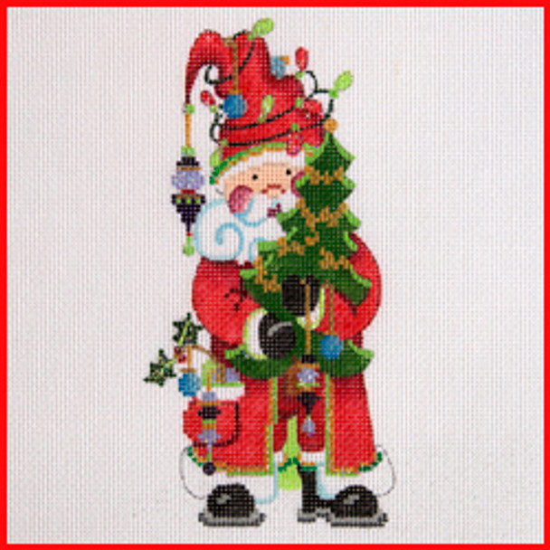 COKR-03 Tree w/lights and ornaments around hat 6 1/2" x 3 1/2" 18 Mesh KRINGLE SANTA Strictly Christmas