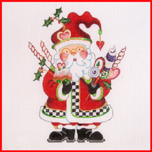 COKR-06 Kringle w/large candy 7" x 5" 18 Mesh KRINGLE SANTA Strictly Christmas