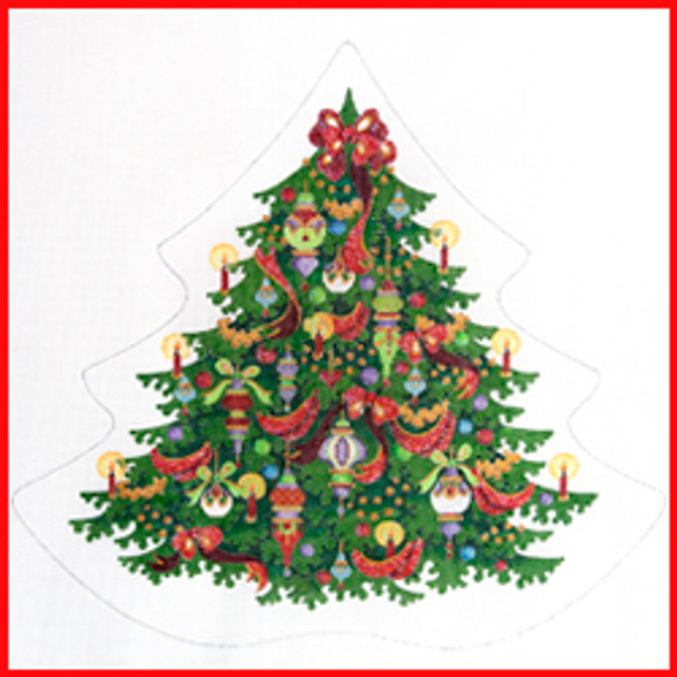 CHP-21 Ornament Christmas Tree (shaped like a tree) 14" x 15 1/2" 18 Mesh Strictly Christmas