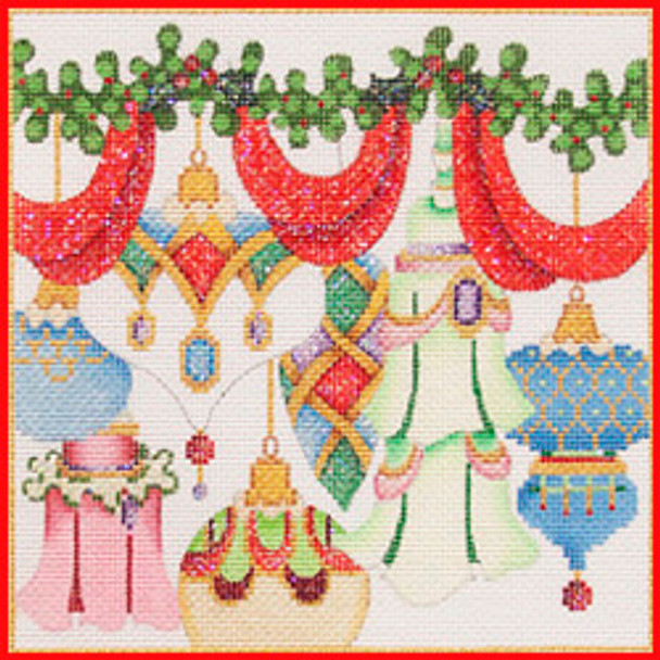 CHP-25 Multiple ornaments 6" x 6" 18 Mesh Strictly Christmas