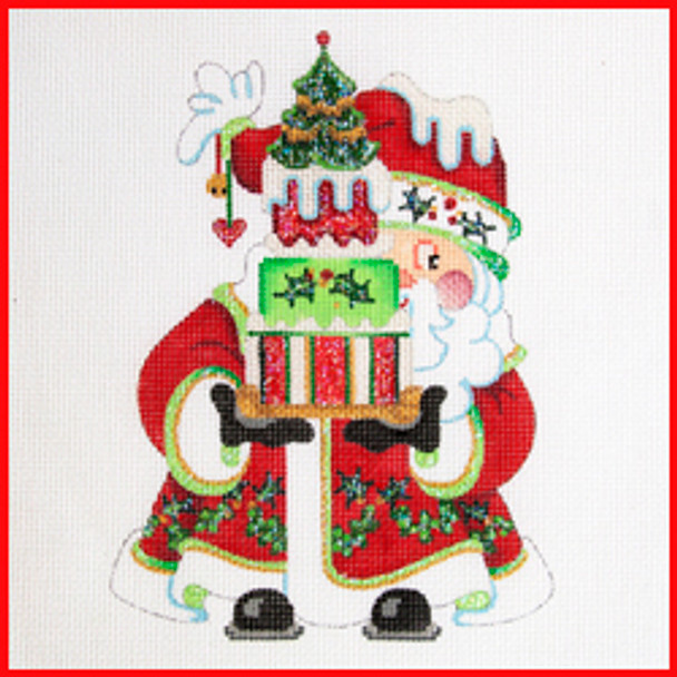 SS-35 Christmas cake (COCS-01) 10.5" x 8.25" 18 Mesh STANDING SANTA Strictly Christmas