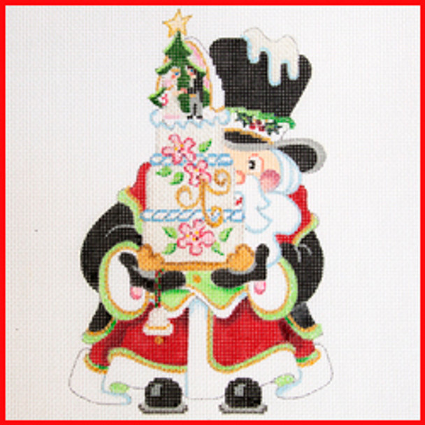 SS-36 Santa with wedding cake (COCS-02) 10" x 8.5" 18 Mesh STANDING SANTA Strictly Christmas