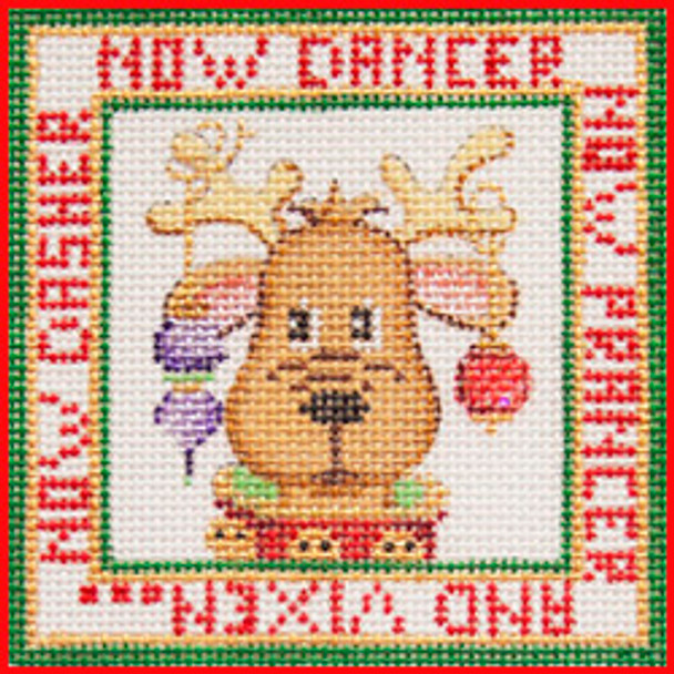 COSQ-14 Now Dasher, now Dancer, now Prancer & Vixen 3 1/2" x 3 1/2" 18 Mesh NIGHT BEFORE CHRISTMAS SQUARE Strictly Christmas