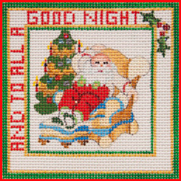 COSQ-13  And to all a goodnight  3 1/2" x 3 1/2" 18 Mesh NIGHT BEFORE CHRISTMAS SQUARE Strictly Christmas