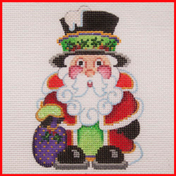COTHS-02 Purple toy bag 4 3/4" x 3" 18 Mesh TOP HAT SANTA Strictly Christmas