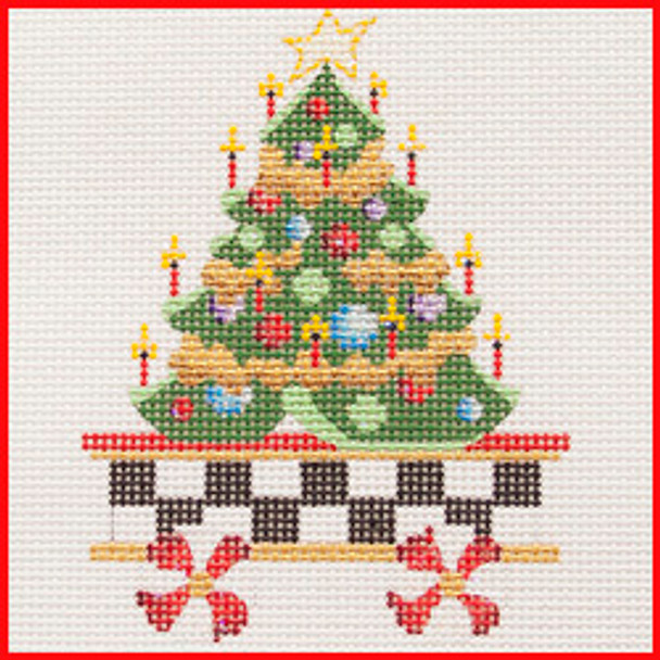 COTR4-02 Open car w/decorated Christmas tree 4" x 5" 13 Mesh CHRISTMAS TRAIN Strictly Christmas