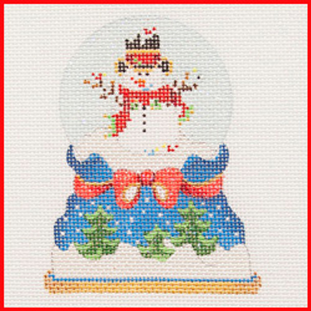 COSG-03  Snowman snowglobe 4" x 2 1/2" 18 Mesh Strictly Christmas