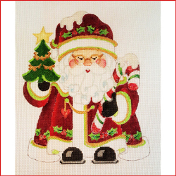 SS-44 Candy Cane Santa (COSA-02) 8" x 11" 13 Mesh STANDING SANTA Strictly Christmas