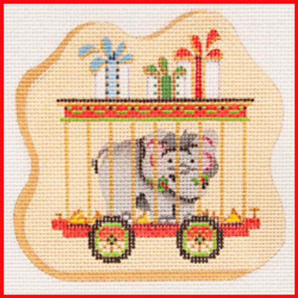 COTR1-05 Elephant & packages 4 1/2" x 4" 18 Mesh COOKIE ZOO TRAIN Strictly Christmas