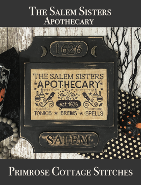 Salem Sisters Apothecary 133w x 79h by Primrose Cottage Stitches 22-2584 YT