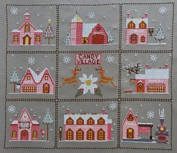 Candy Village Christmas 236W x 202H. by Twin Peak Primitives 22-3004 YT