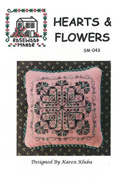 Hearts & Flowers 65w x 65h by Rosewood Manor Designs 23-1187 YT