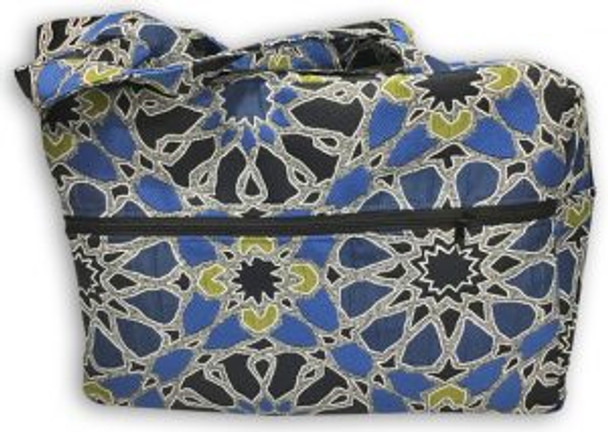 #94 601M Medium Carry All In Toucan  (Swatch), Model In #81 Fractured Flowers Hug Me