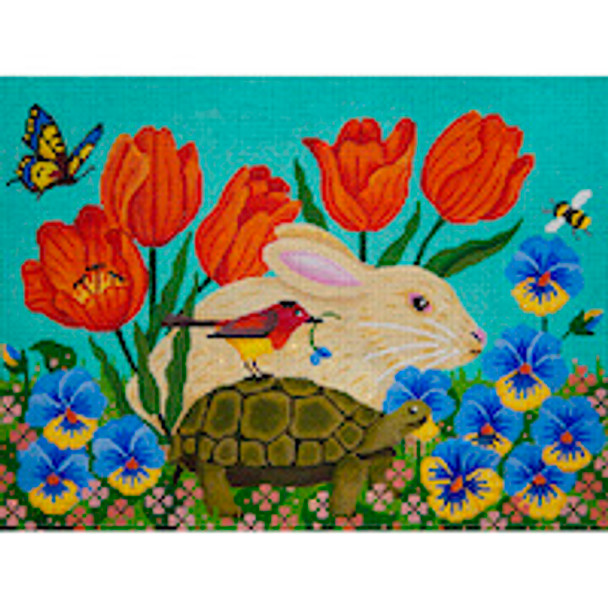 Animal A060 Rabbit Race 9 x 12 13 Mesh JP Needlepoint (2022)