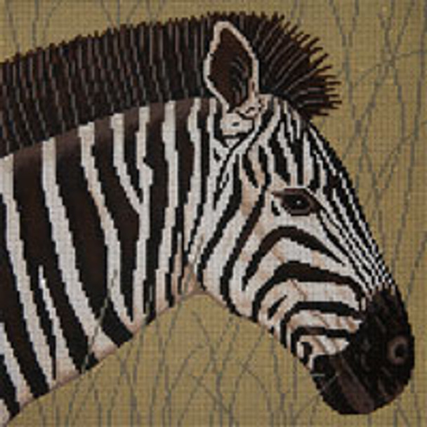 Animal A107 Zebra In Grasses 10 x 10 13 Mesh JP Needlepoint