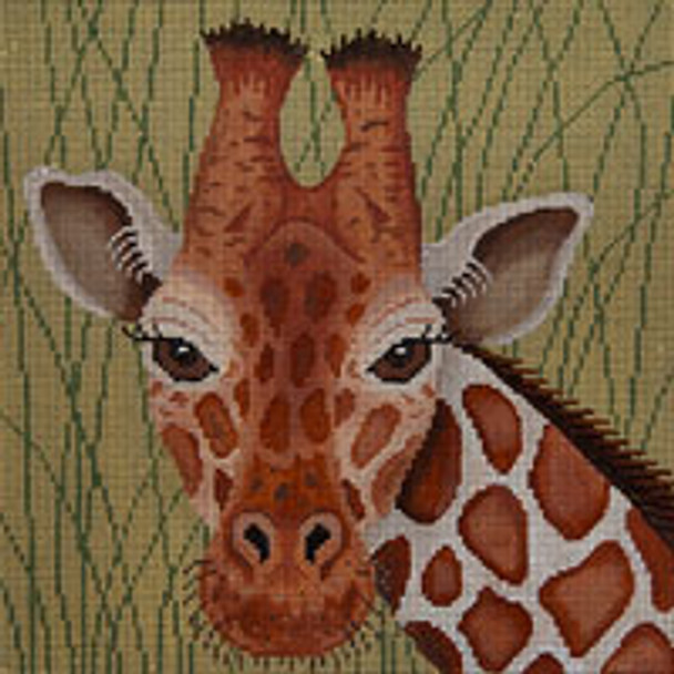 Animal A109 Giraffe In Grasses 10 x 10 13 Mesh JP Needlepoint