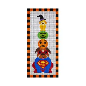 Animal A354 Halloween Super Dogs 4.25 x 9.5 13 Mesh JP Needlepoint