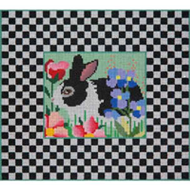 Animal DA005 Checkerboard Bunny 9 x 10  13 Mesh JP Needlepoint